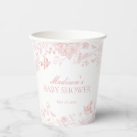Pink Toile De Jouy Vintag Floral Baby Dusche