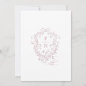 Pink Toile De Jouy Wedding Einladung Chinoiserie (Rückseite)