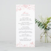 Pink Toile de Jouy Wedding Menu Menükarte (Stehend Vorderseite)