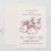 Pink Toile Girl Baby Shower Invitation Einladung (Vorne/Hinten)