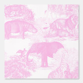 Pink Toile Jungle Animals Safari Tapete (Vorderseite)