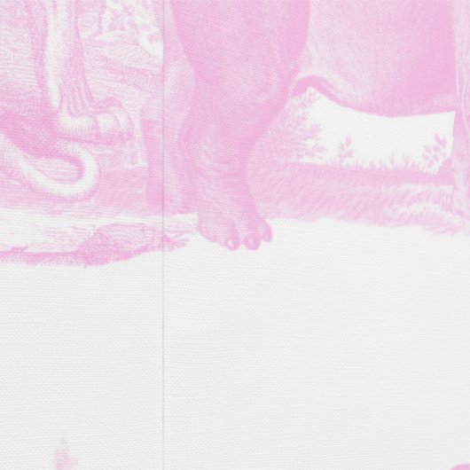 Pink Toile Jungle Animals Safari Tapete (Naht)