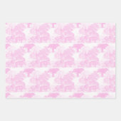 Pink Toile Jungle Animes Safari Chinoiserie Geschenkpapier Set (Vorderseite 3)