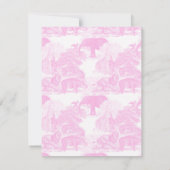 Pink Toile Jungle Animes Safari Chinoiserie Mitteilungskarte (Rückseite)