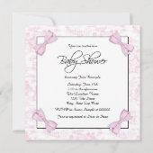 Pink Toile Paris Baby Girl Dusche Einladung (Rückseite)