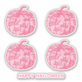 Pink Toile Pumpkins Aufkleber (Vorderseite)