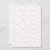 Pink Toile Safari Vintage Baby Shower Einladung (Rückseite)