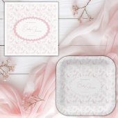 Pink Toile Safari Vintage Baby Shower Pappteller