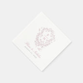 Pink Toile Wedding Paper Napkins Chinoiserie Serviette (Ecke)