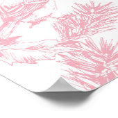 Pink Toile Weihnachtsbird und Pine Poster (Ecke)