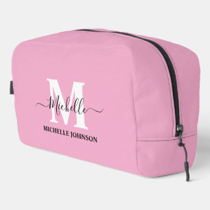 Pink Toilettenbeutel mit Monogramm Waschbeutel