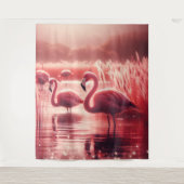 Pink Tone Flamingos Wandteppich (Vorderseite)