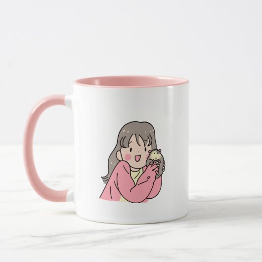 Pink-Tone-Kaffee-Cup mit Niedlicher Girlanform Tasse (Links)