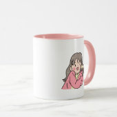 Pink-Tone-Kaffee-Cup mit Niedlicher Girlanform Tasse (VorderseiteRechts)