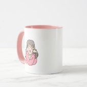 Pink-Tone-Kaffee-Cup mit Niedlicher Girlanform Tasse (Vorderseite Links)