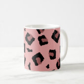 Pink Tone Leopard Nahtloses Muster Kaffeetasse (VorderseiteRechts)