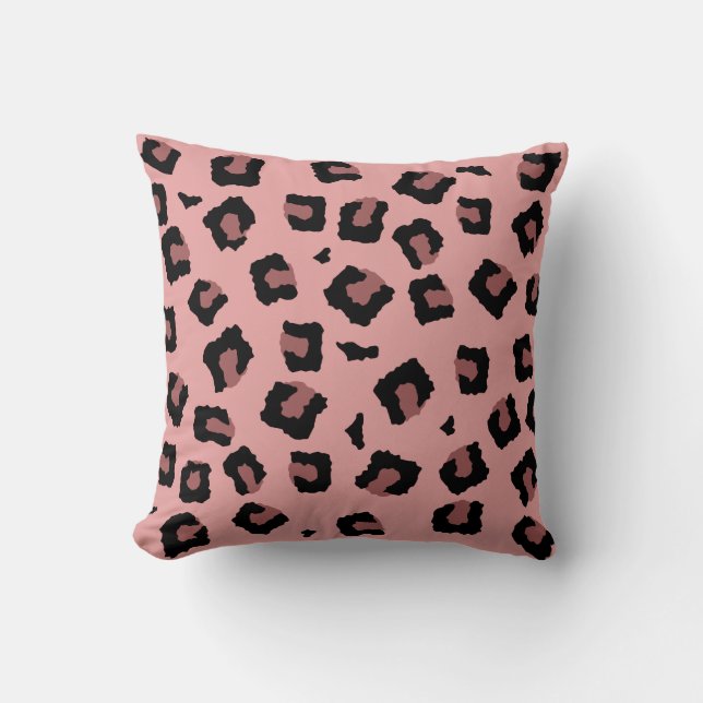 Pink Tone Leopard Nahtloses Muster Kissen (Vorderseite)