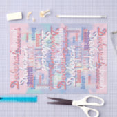 Pink Töne Muster Name personalisiert Seidenpapier (Handwerk)