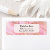 Pink Tones in Clouds of Ink With Gold (Insitu)