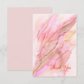 Pink Tones in Clouds of Ink With Gold Dankeskarte (Vorne/Hinten)