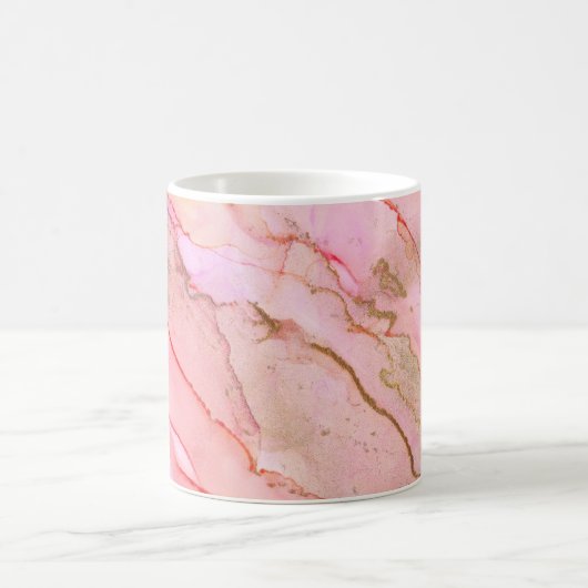 Pink Tones in Clouds of Ink With Gold Kaffeetasse (Mittel)
