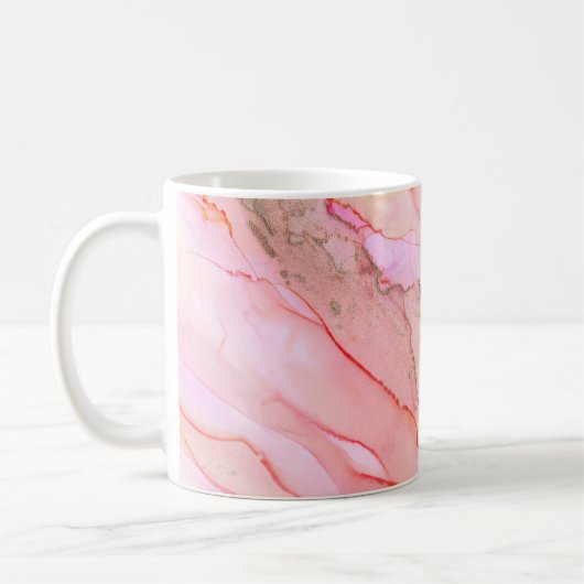 Pink Tones in Clouds of Ink With Gold Kaffeetasse (Links)