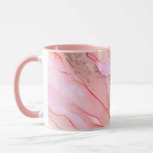 Pink Tones in Clouds of Ink With Gold Tasse (Links)
