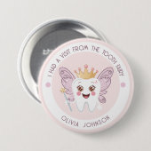 Pink Tooth Fairy Button (Vorne & Hinten)