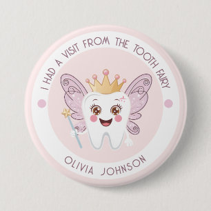 Pink Tooth Fairy Button