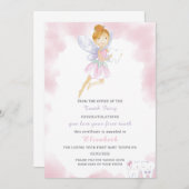 Pink Tooth Fairy Letter Einladung (Vorne/Hinten)