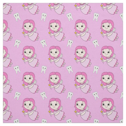 Pink Tooth Fairy Pattern Stoff (Muster)
