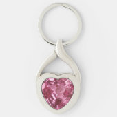 Pink Topaz Herz Schlüsselanhänger (Vorderseite)