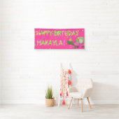 Pink Tortoise Birthday Banner | Turtle Birthday (Insitu)