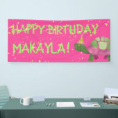 Pink Tortoise Birthday Banner | Turtle Birthday (Messe)
