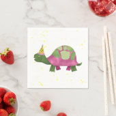 Pink Tortoise Party Napkin | Turtle Birthday Party Serviette (Beispiel)