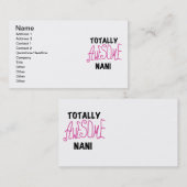 Pink Total Phantastisch Nani T - Shirt und Geschen Visitenkarte (Vorne/Hinten)