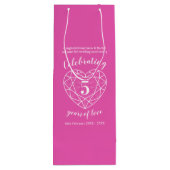 Pink Tourmala Jubiläum 5 Jahre Weinbeutel Geschenktüte Für Weinflaschen (Rückseite)