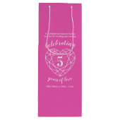 Pink Tourmala Jubiläum 5 Jahre Weinbeutel Geschenktüte Für Weinflaschen (Vorderseite)