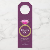 Pink Tourmaline 5. Hochzeitstag Gefallen Flaschenanhänger (Vorderseite)