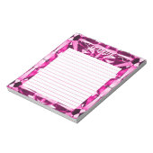 Pink Tourmaline Gemstone Personalisiert Notizblock (Rotiert)