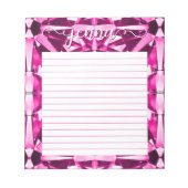 Pink Tourmaline Gemstone Personalisiert Notizblock (Vorderseite)