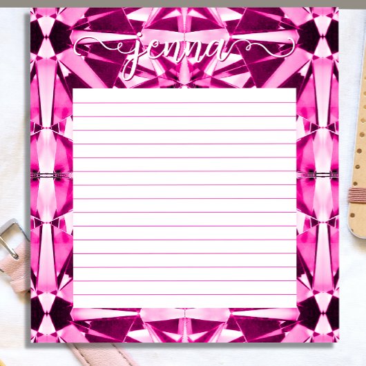 Pink Tourmaline Gemstone Personalisiert Notizblock