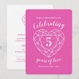 Pink Tourmaline Jahrestag 5 Jahre lädt ein Einladung