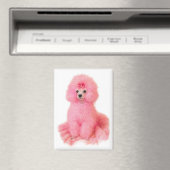 pink toy poodle magnet, pink poodle, refrigerator magnet (In Situ (Geschirrspüler))