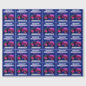 Pink Tractor Birthday Geschenkpapier (Flach)