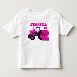 Pink Tractor Birthday Kleinkind T-shirt