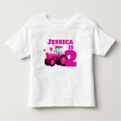 Pink Tractor Birthday Kleinkind T-shirt (Vorderseite)