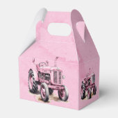 Pink Tractor Flag Wasserfarbe Girl Babydusche Geschenkschachtel (Rückseite)