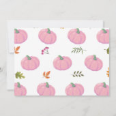 Pink Tractors Pumpkin Birthday Harvest Party Foto Einladung (Rückseite)