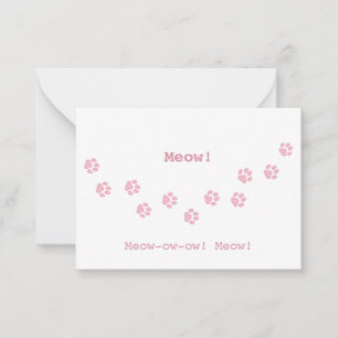 Pink Trail von Cat Paw Print Fun individuell einst Mitteilungskarte